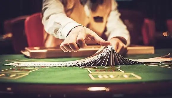 Live dealer video feed showing card deal in Speed Blackjack session